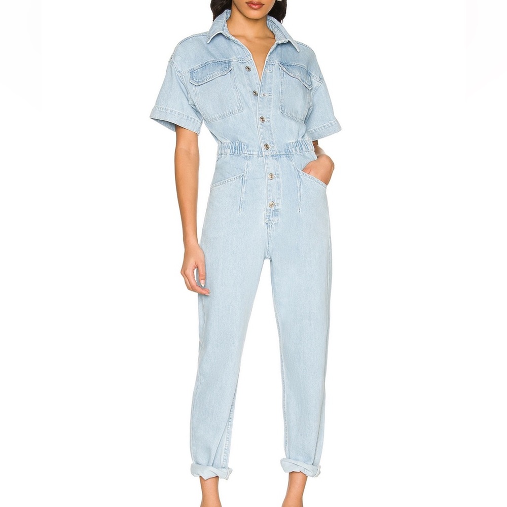 Free People x We The Free Marci Jumpsuit (Light Blue Denim)